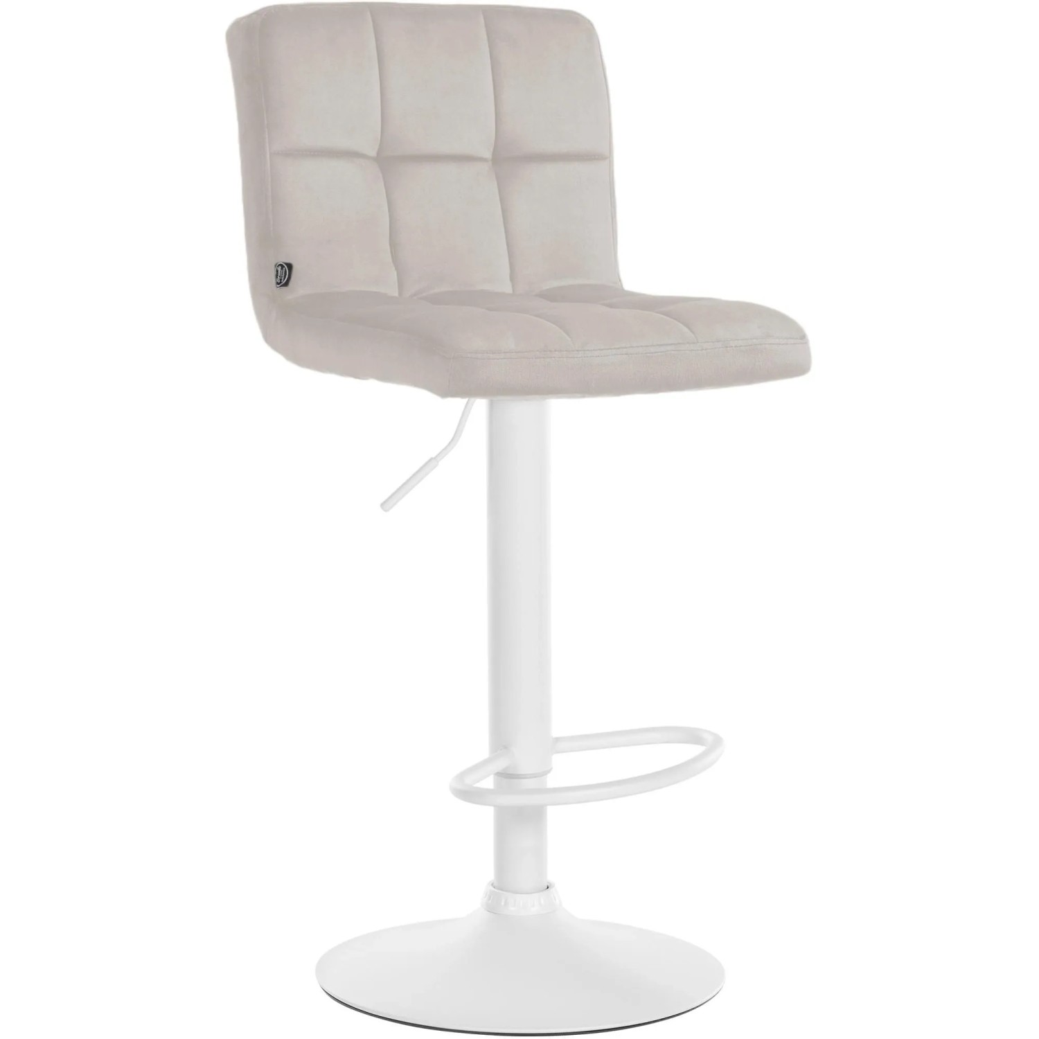 CLP Barhocker Peru Samt Creme/Weiß