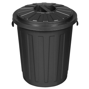 Supermax Mülleimer, 50 l, Graphit, mit Deckel und Griffmulden.