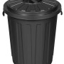 Supermax Mülleimer, 50 l, Graphit, mit Deckel und Griffmulden.