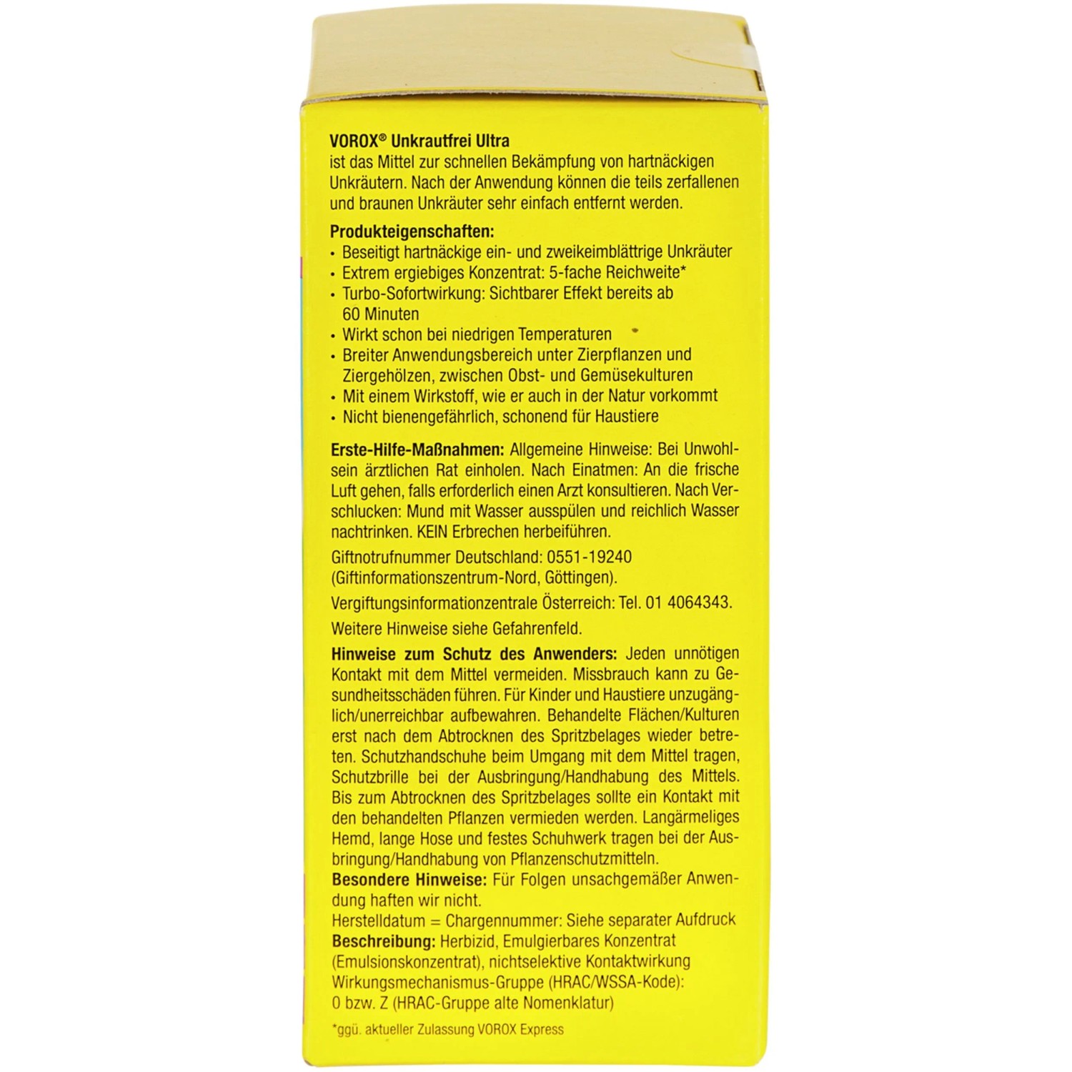 Compo Vorox Unkrautfrei Ultra, 250ml Flasche. Mittel zur Unkrautbekämpfung für Garten und Beet.