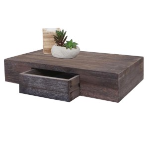 BERLINLODGE Wandregal Ilse HxBxT 8x40x25cm Regal Hängeregal Mit Schublade 40cm Braun Shabby