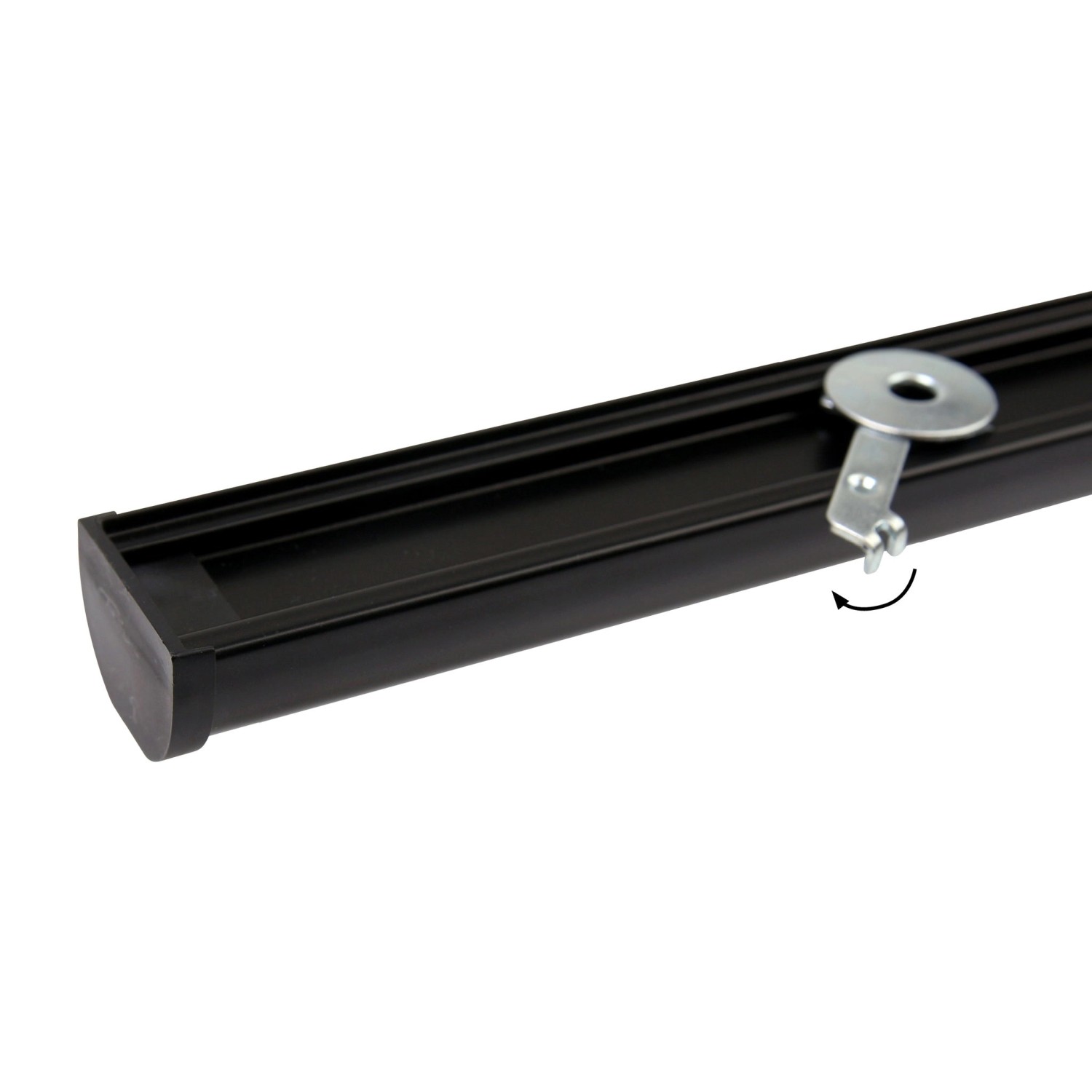 Deco-Raum Gardinenschiene nach Maß 1-Lauf Round Schwarz 150cm_4