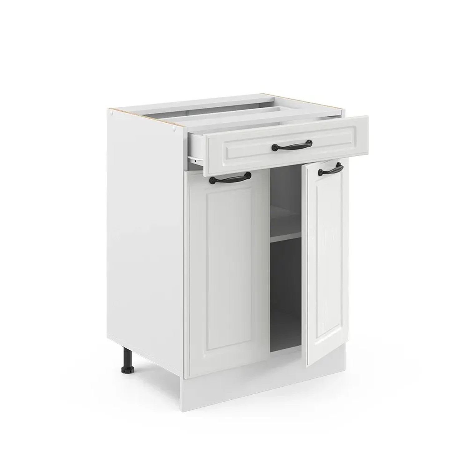 Vicco Küchenunterschrank R-Line, Landhausstil, weiß, 60 cm breit, mit Schublade und zwei Türen.