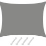 Graues rechteckiges AMANKA Sonnensegel aus Polyester, 1,5x2m, mit D-Ringen und 4 Seilen. UV- & Sichtschutz für Garten.