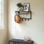 Songmics Wandgarderobe Barnet-old mit Ablage, 8 Haken, braun-schwarz.