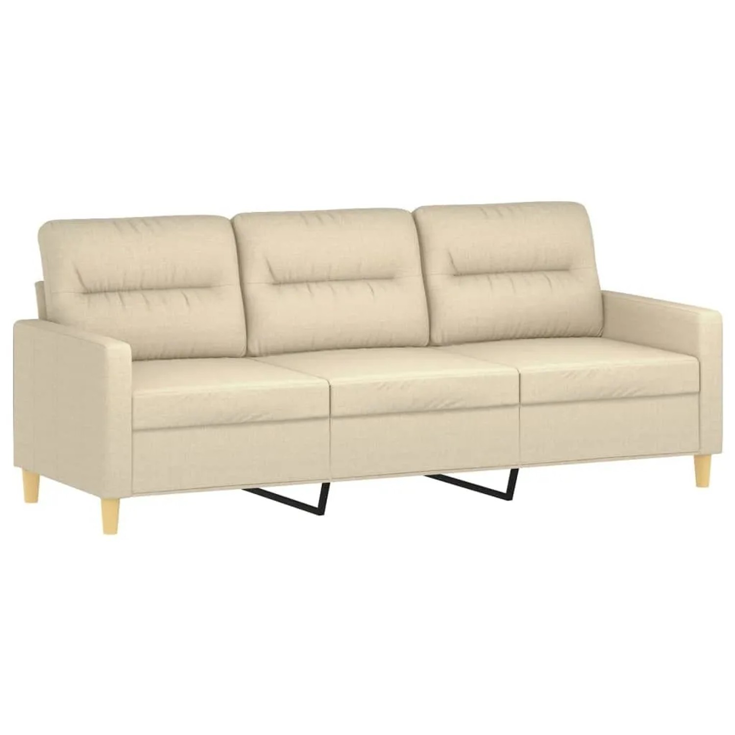 vidaXL 3-Sitzer-Sofa Creme 180 cm Stoff 359245 günstig online kaufen