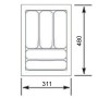 SOTECH Orga-Box VIII Besteckeinsatz 311 x 480 x 55 mm Lavagrau mit Perlstruktur Für 40er Schränke in Häcker Küchen_4
