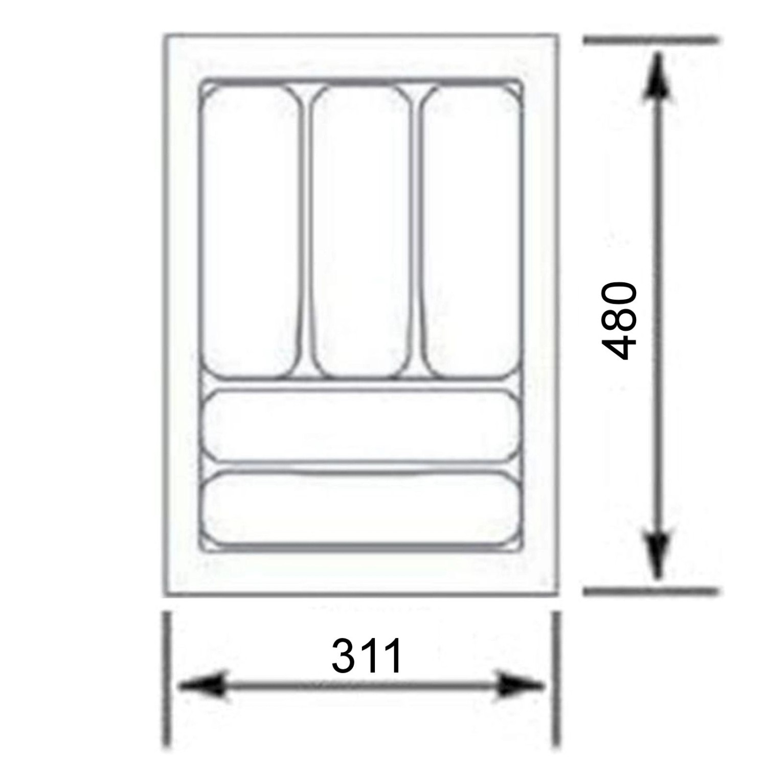 SOTECH Orga-Box VIII Besteckeinsatz 311 x 480 x 55 mm Lavagrau mit Perlstruktur Für 40er Schränke in Häcker Küchen_4