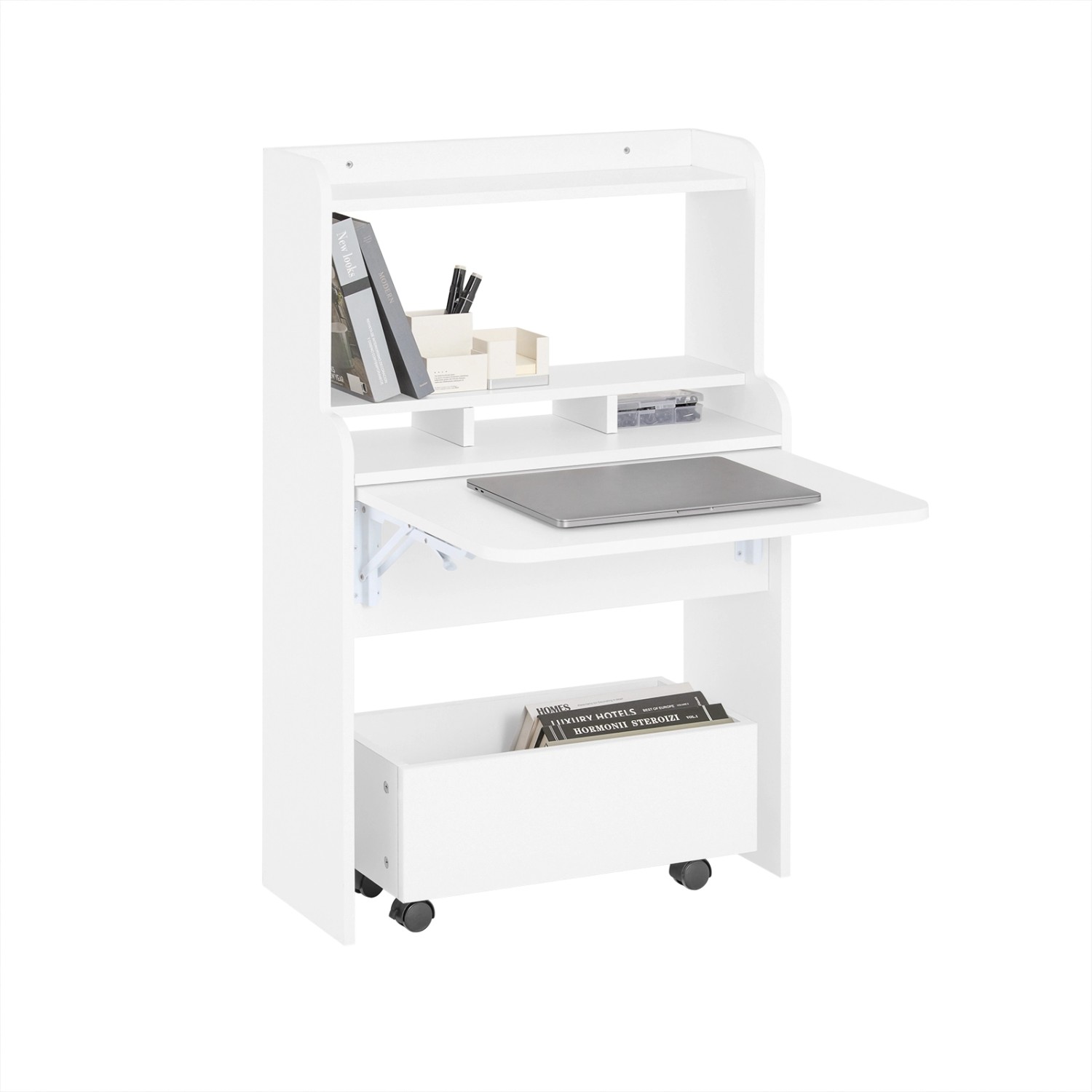 SoBuy Schreibtisch Klappbar Klapptisch Homeoffice 64x98x64cm Weiß FWT105-W günstig online kaufen