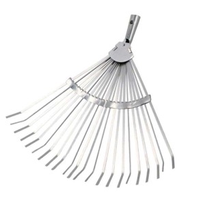Galaflor Laubbesen aus pulverbeschichtetem Stahl mit 22 feststehenden Zinken, 46 cm Arbeitsbreite, für Garten.