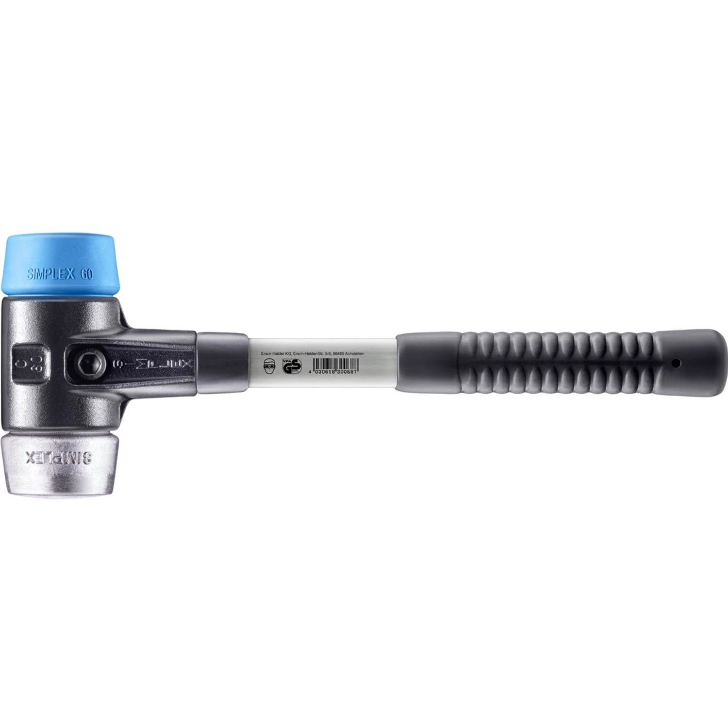 Halder Simplex Schonhammer Ø 60 mm TPE-soft Blau   Weichmetall mit Verstärk günstig online kaufen