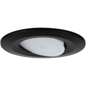 Schwenkbarer, runder Paulmann LED-Einbaustrahler Calla, 6W, schwarz matt, 4000K, IP65.