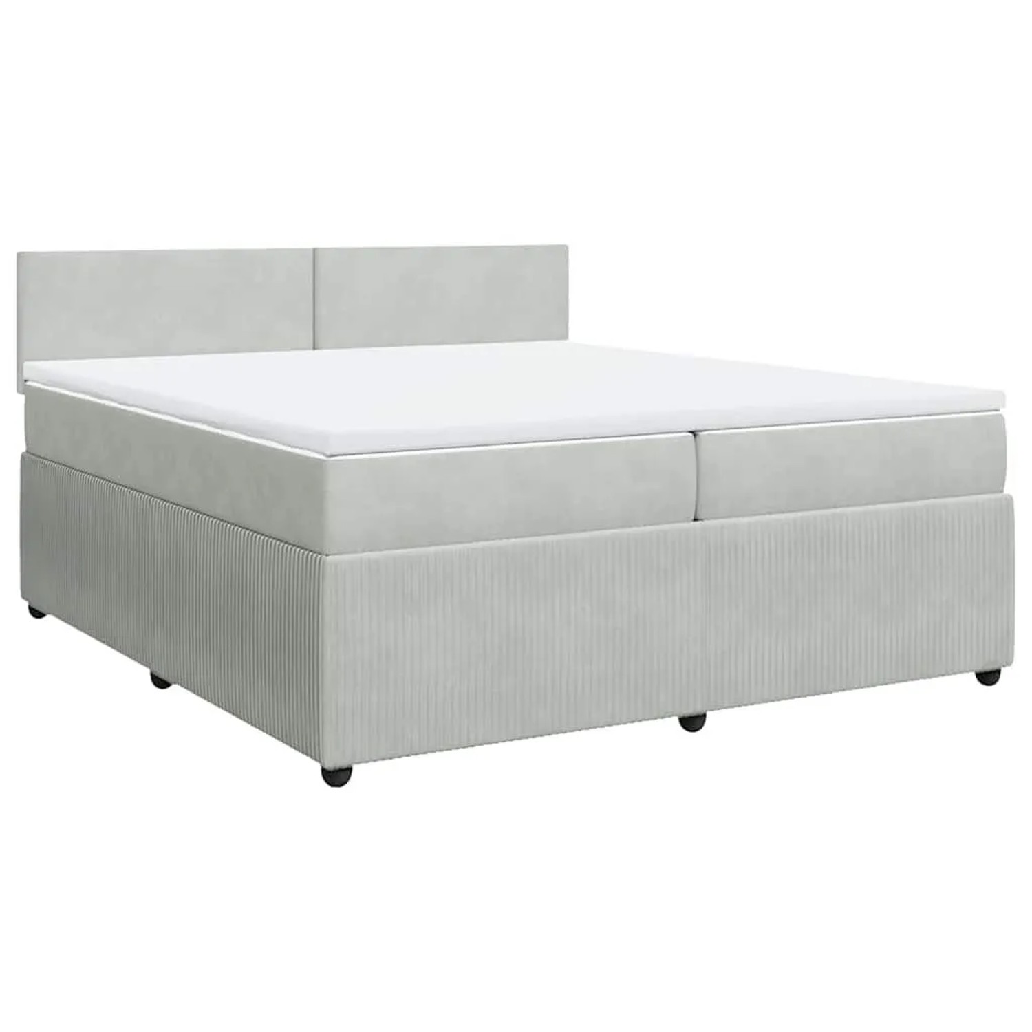 vidaXL Boxspringbett mit Matratze Hellgrau 200x200 cm Samt 3290124 günstig online kaufen