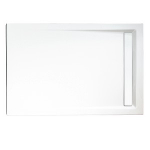 Rechteckige, extraflache Schulte Duschwanne, 140x90 cm, Alpinweiß. Inkl. Ablaufgarnitur und Füße.