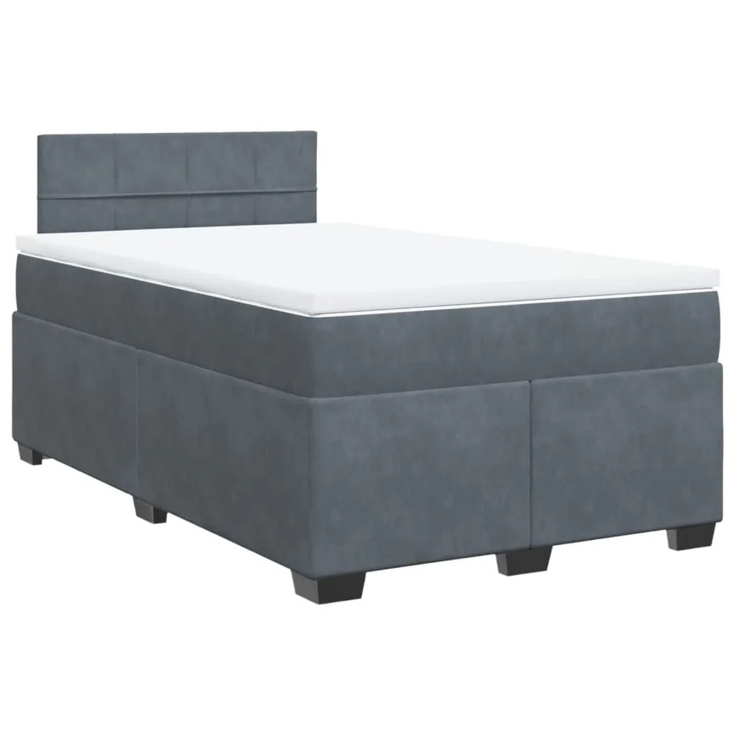 vidaXL Boxspringbett mit Matratze Dunkelgrau 120x190 cm Samt 3288559 günstig online kaufen