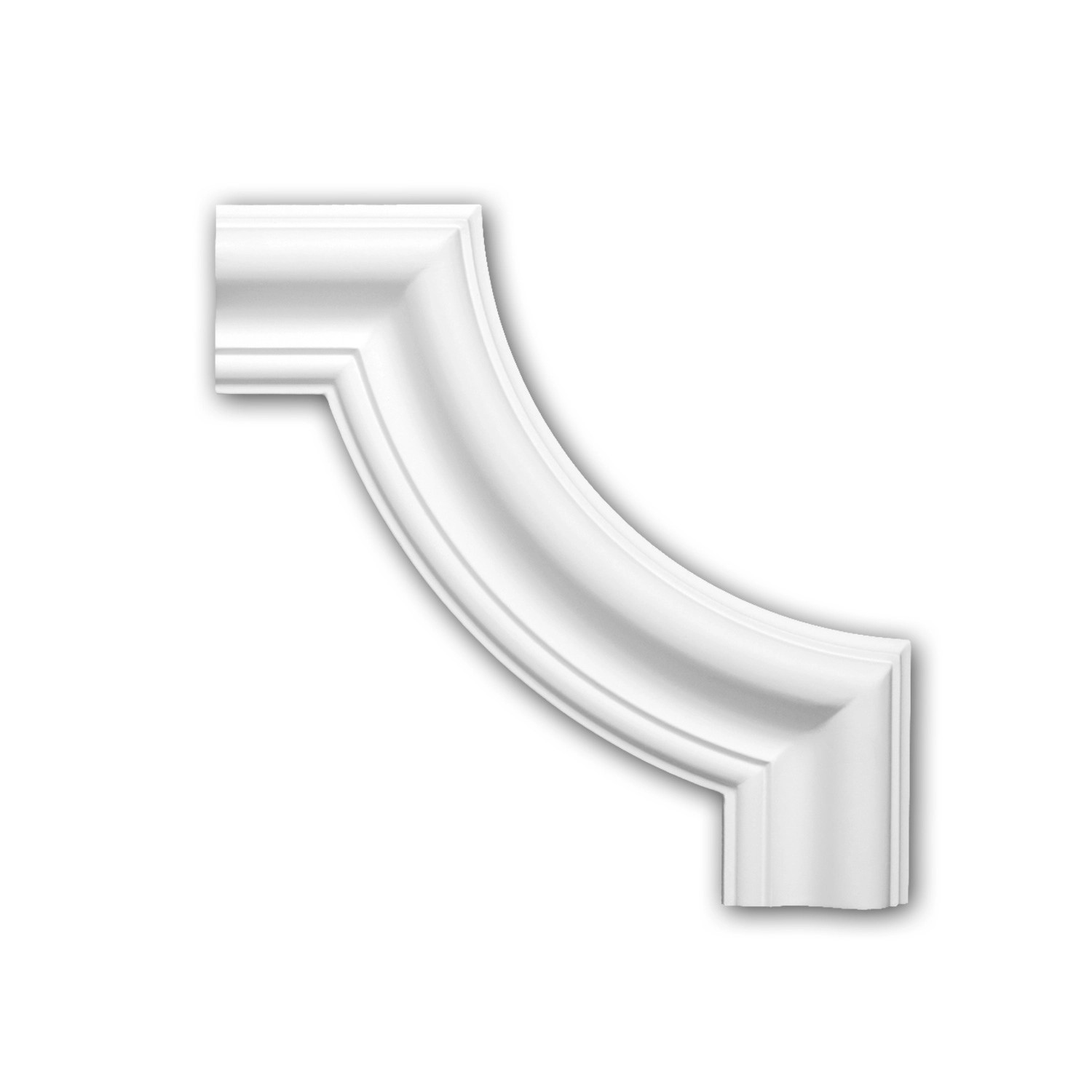 PROFHOME 152302 Eckelement für Wandleiste Zierelement dekoratives Element 21,5 cm x 21,5 cm x 2,5 cm Weiß