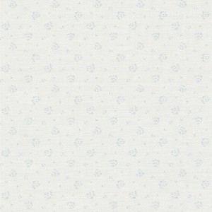 Vliestapete mit floralem Rosenmuster in Weiß und Blau für Landhausstil, Shabby Chic.