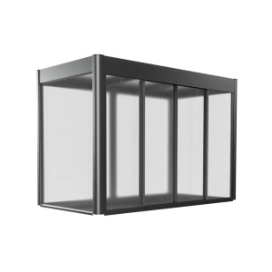 Biohort Florentina Gewächshausaufsatz für Hochbeet, 2x1m, dunkelgrau-metallic.