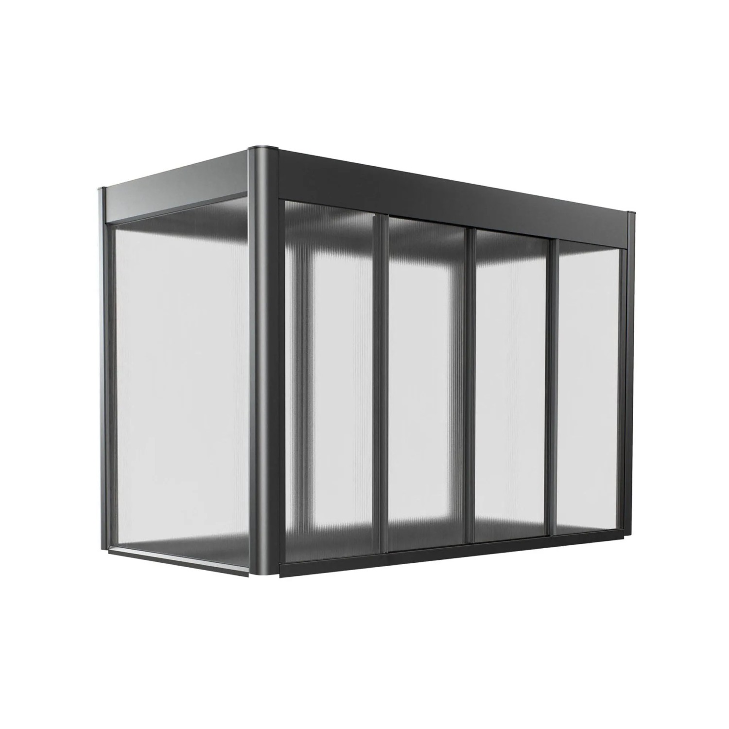 Biohort Gewächshausaufsatz Florentina für Hochbeet 2 x 1 m Dunkelgrau-Metallic