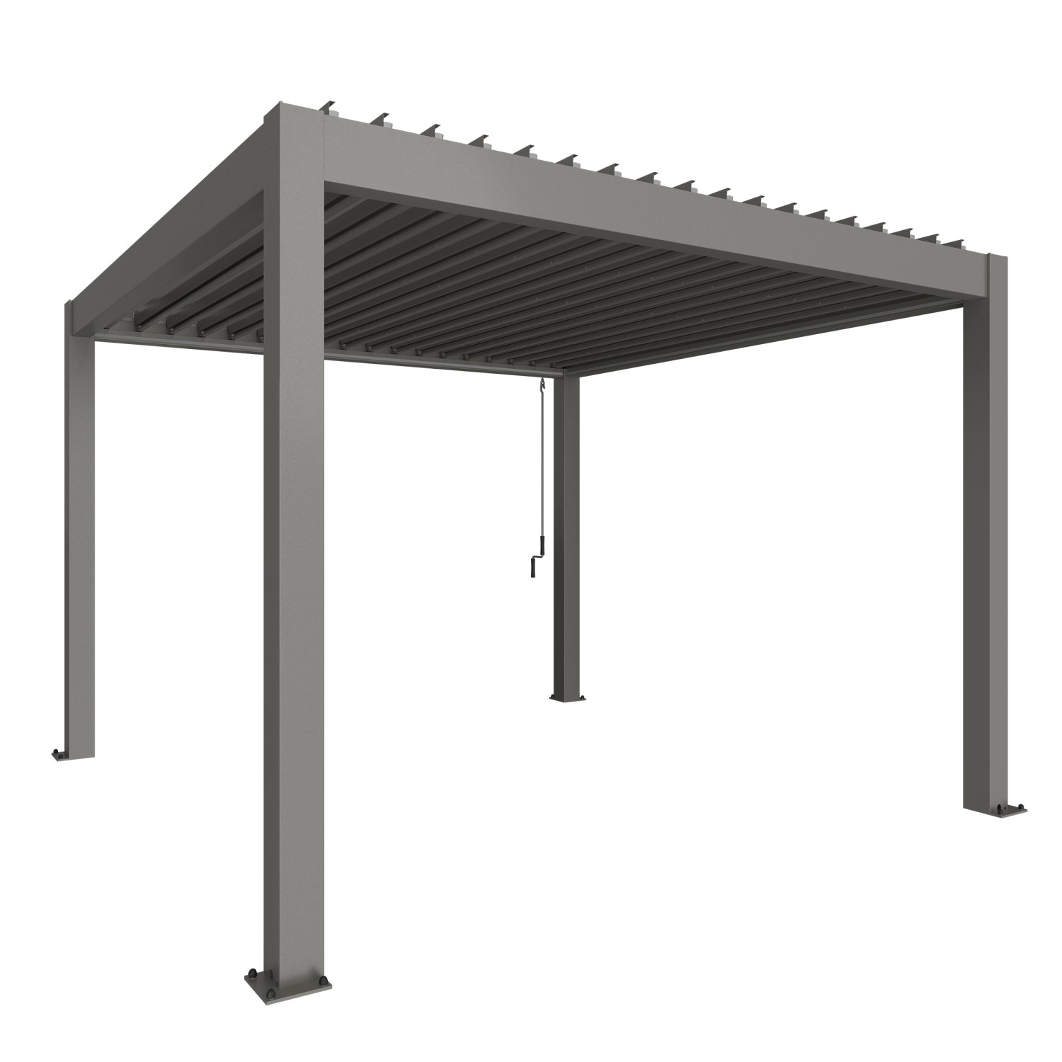 Biohort Pergola 255 cm x 367,5 cm x 367,5 cm Quarzgrau-Metallic günstig online kaufen