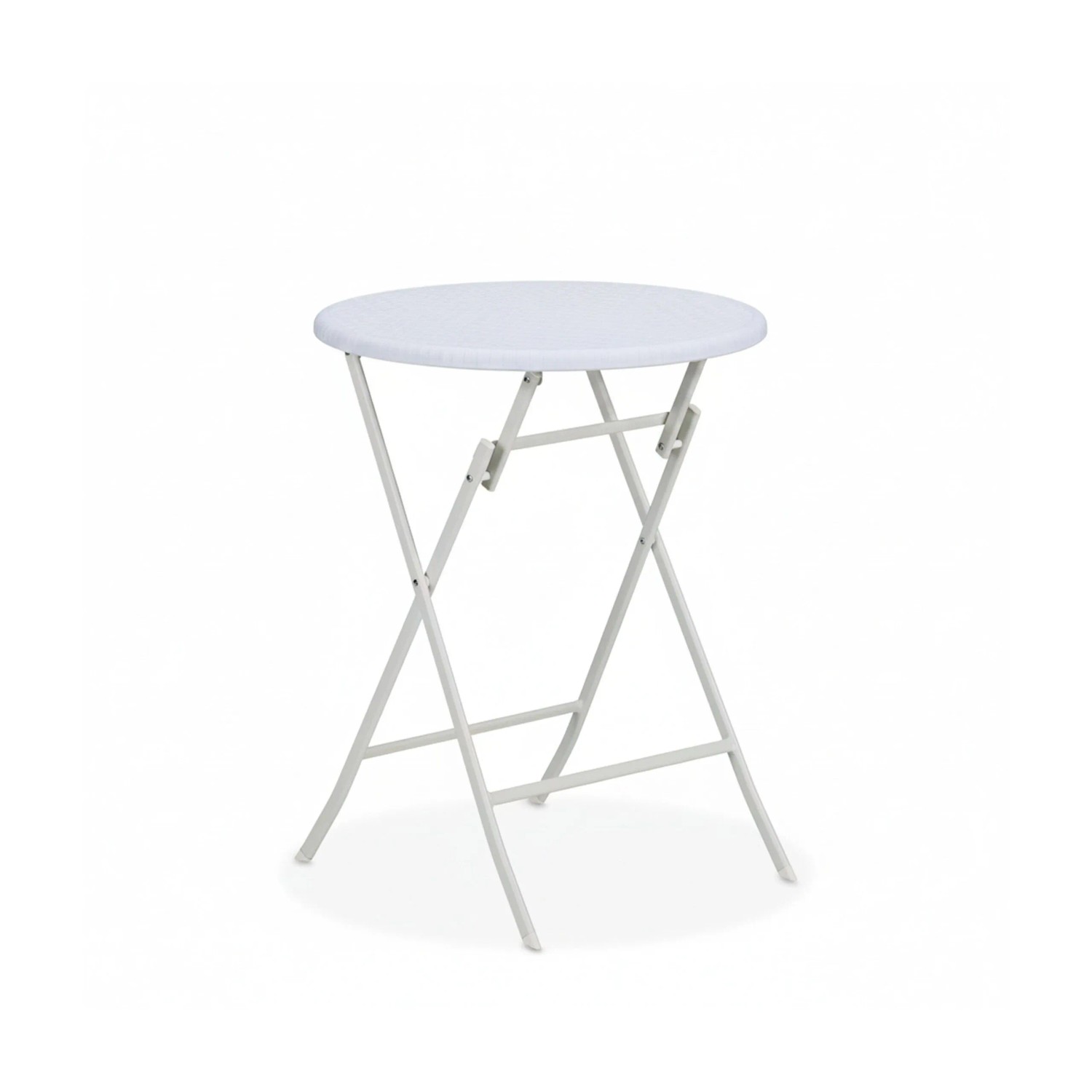 Relaxdays Gartentisch Rattanoptik Kunststoff Stahl Weiß Klappbar 75 cm x 60 cm 4 kg