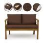 Setgarden Mix Bench Kissen Outdoor Kissen Bankauflage 100x60+2x50x56cm Kissen Für 2-Sitzer Bänke 1tlg 1tlg Braun_3