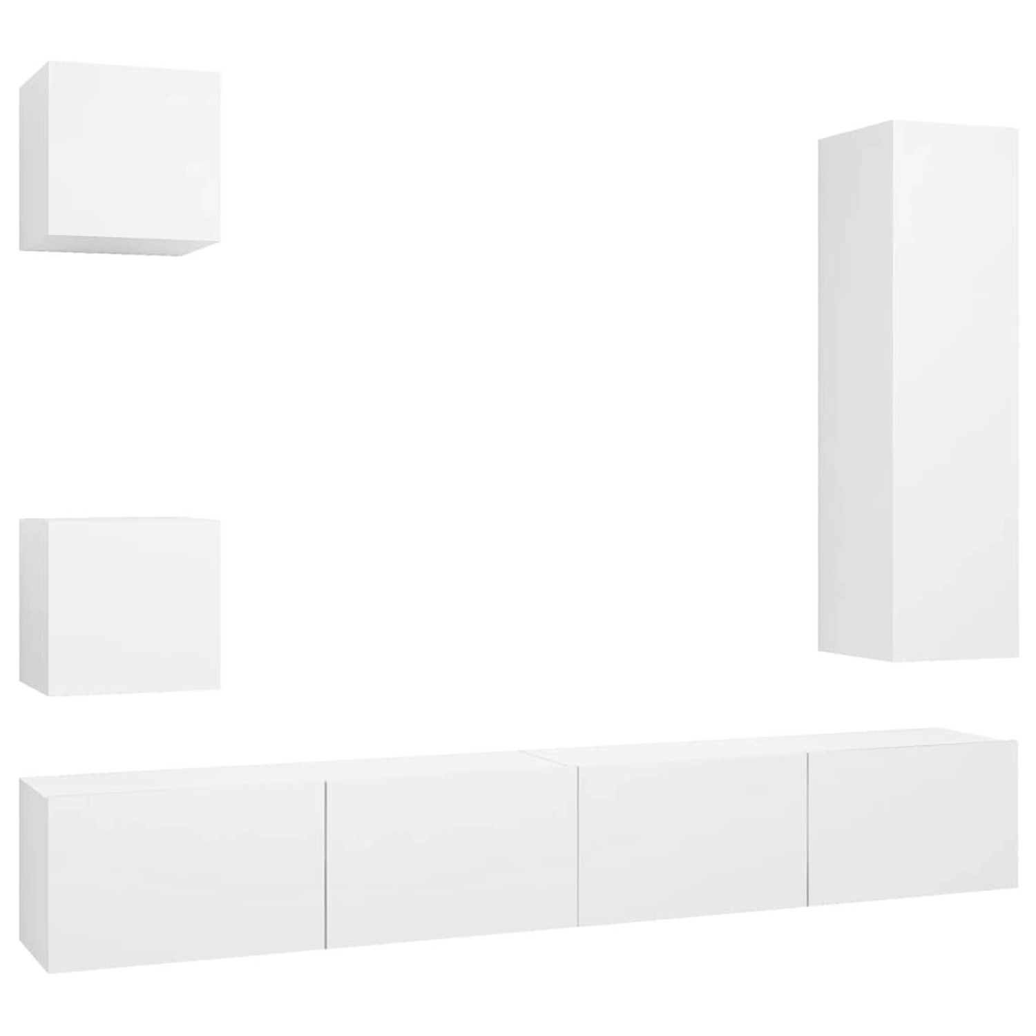 vidaXL 5-Tlg TV-Schrank-Set Weiß Holzwerkstoff 3078697 günstig online kaufen