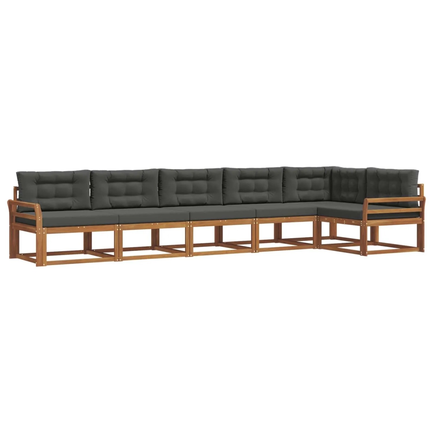 vidaXL Outdoor-Sofagarnitur mit Kissen 6-Tlg Natur und Anthrazit 3367650