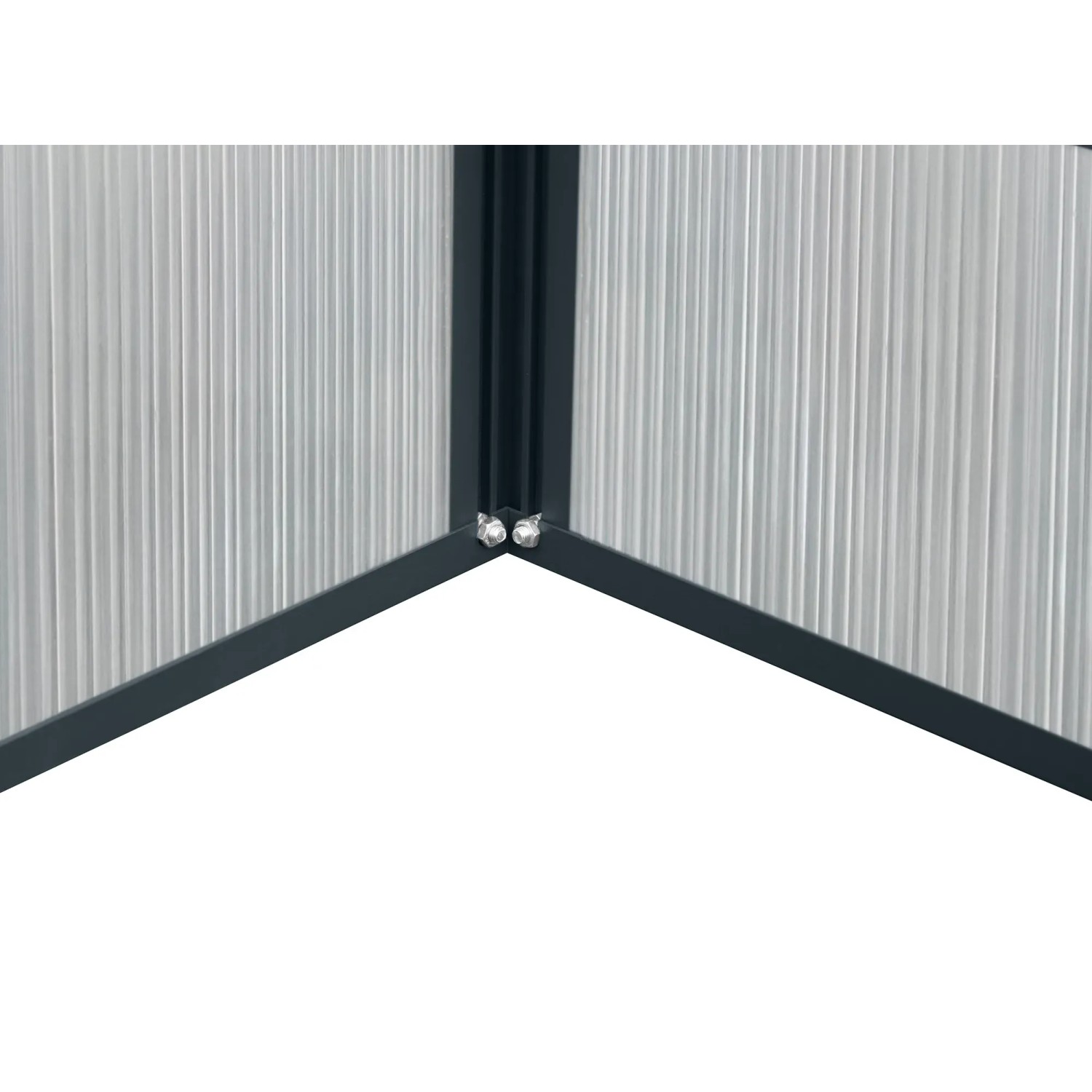 Detailaufnahme: Floraworld Gewächshausaufsatz Twin-Wall für Hochbeet, Aluminiumrahmen anthrazit.