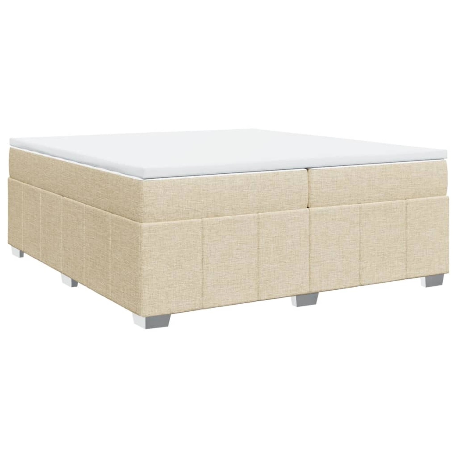 vidaXL Boxspringbett mit Matratze Creme 200x200 cm Stoff 3285503 günstig online kaufen