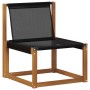 vidaXL Gartenstuhl: Akazie, Textilene, Natur/Creme, modulare Outdoor-Sitzgruppe.