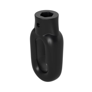 Schwarze Bauheld Markisenöse Oval 10 mm (RAL 9005) für Fleischerhaken.