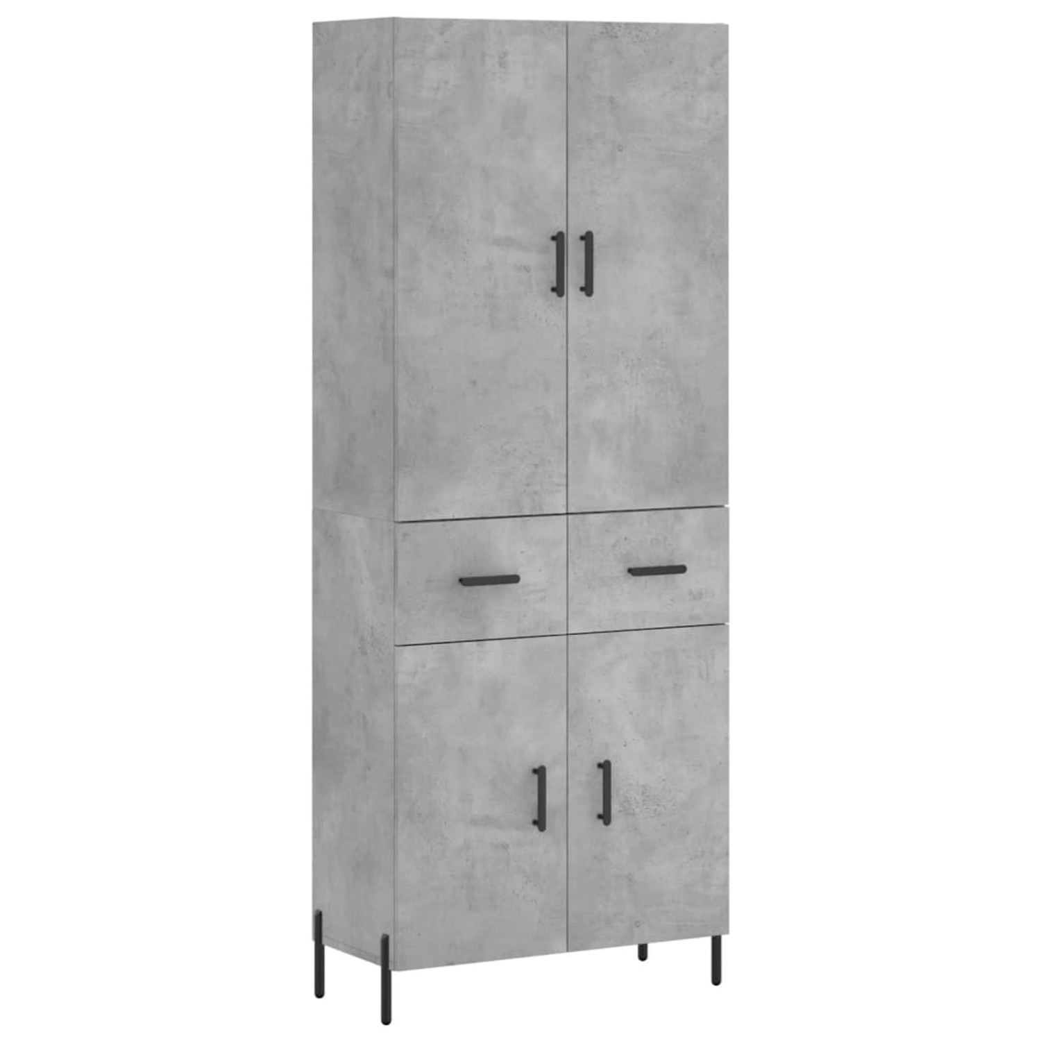 vidaXL Highboard Betongrau 69,5x34x180 cm Holzwerkstoff 3198157