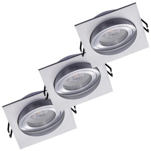 Oktaplex 3er Set Einbauleuchte Aluminium Lyon Schwenkbar Stufenlos Dimmbar 3000K Warmweiß 380lm 5W Deckenspot