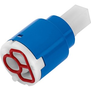 Keramikkartusche 25mm für Cabras Einhebelmischer, blau-weißes Ersatzteil zur Durchfluss- und Temperaturregelung.