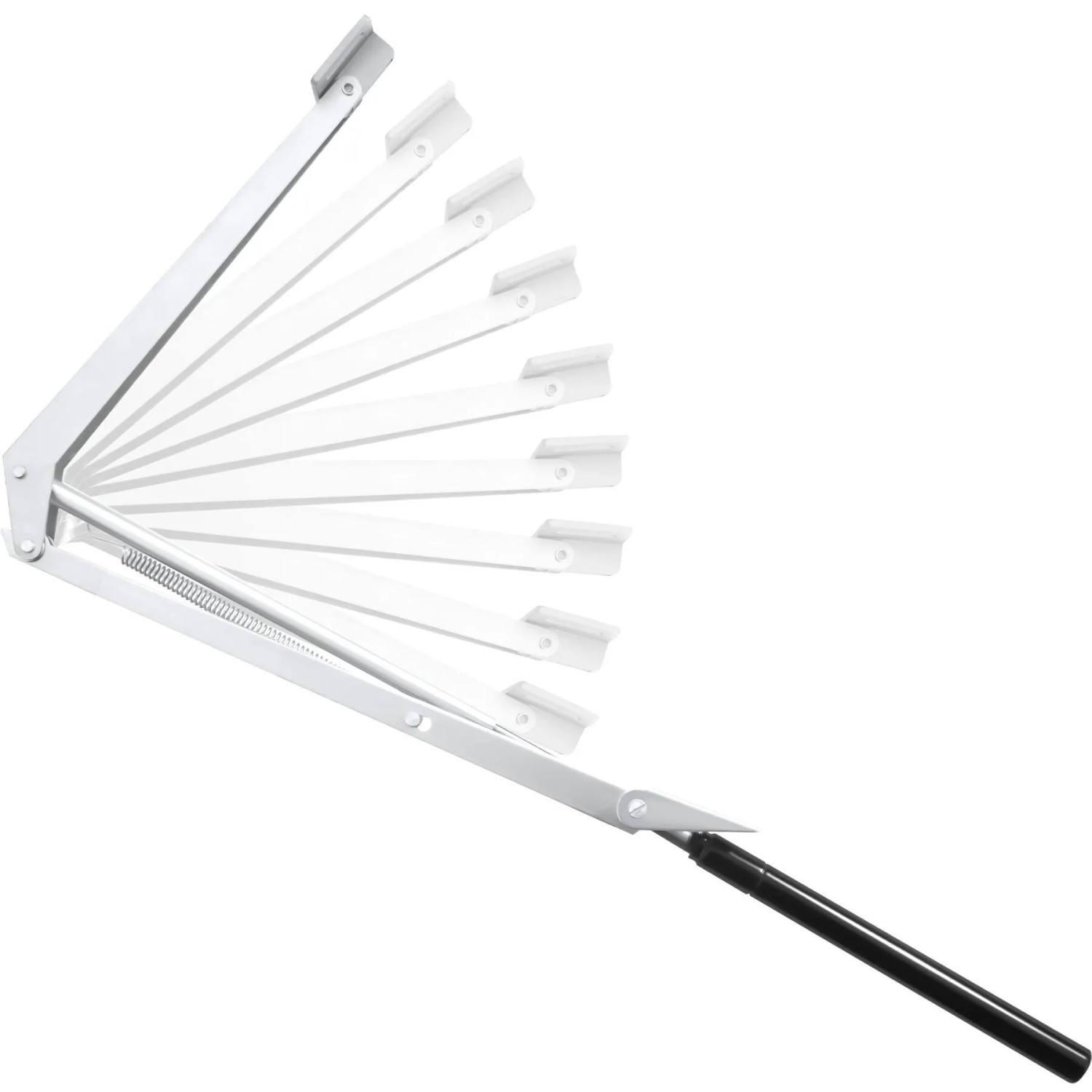 Tectake Fensteröffner für Gewächshaus, temperaturgesteuert, silberfarben, mit schwarzem Zylinder.