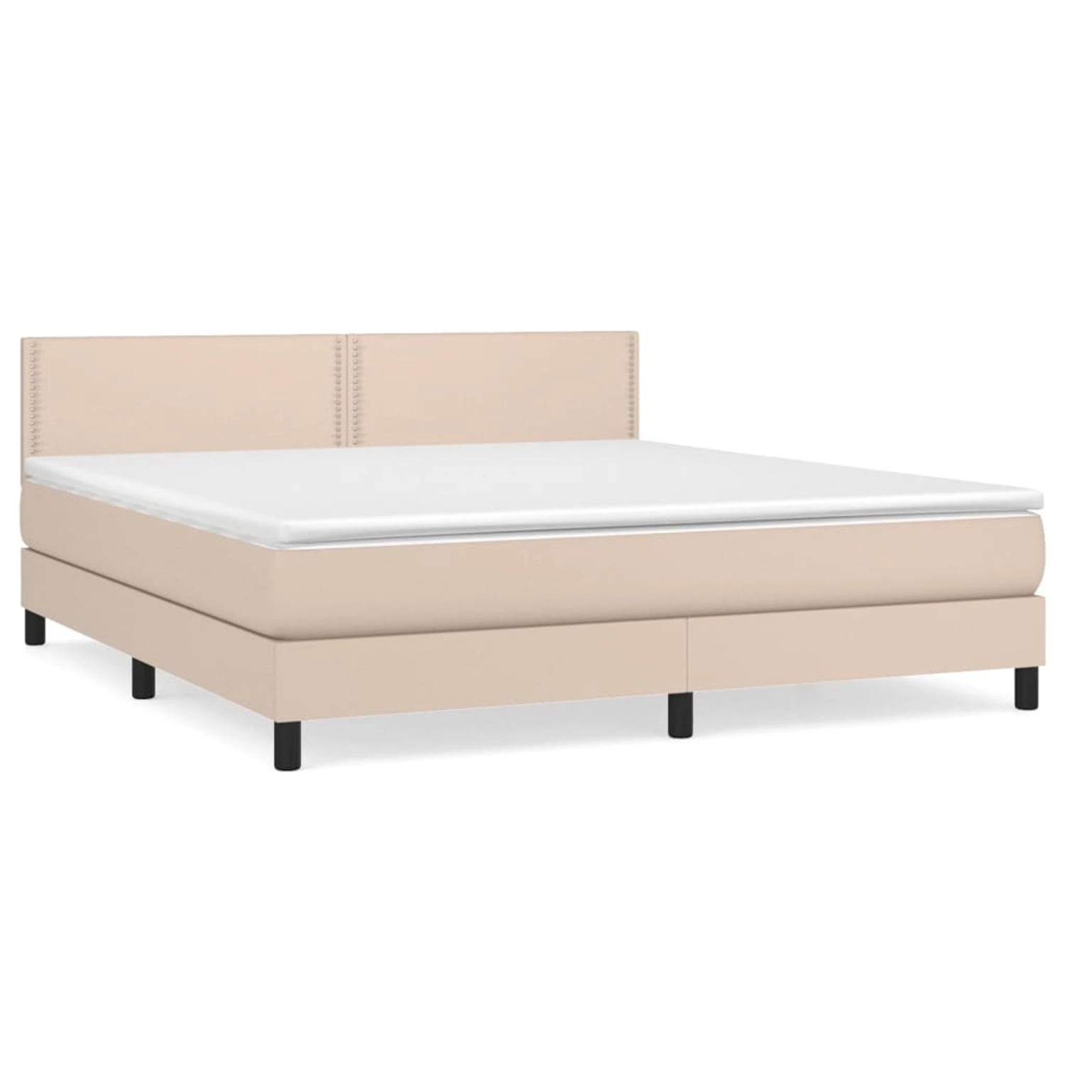 vidaXL Boxspringbett Matratze Cappuccino-Braun 160x200 cm Kunstleder1370975 günstig online kaufen