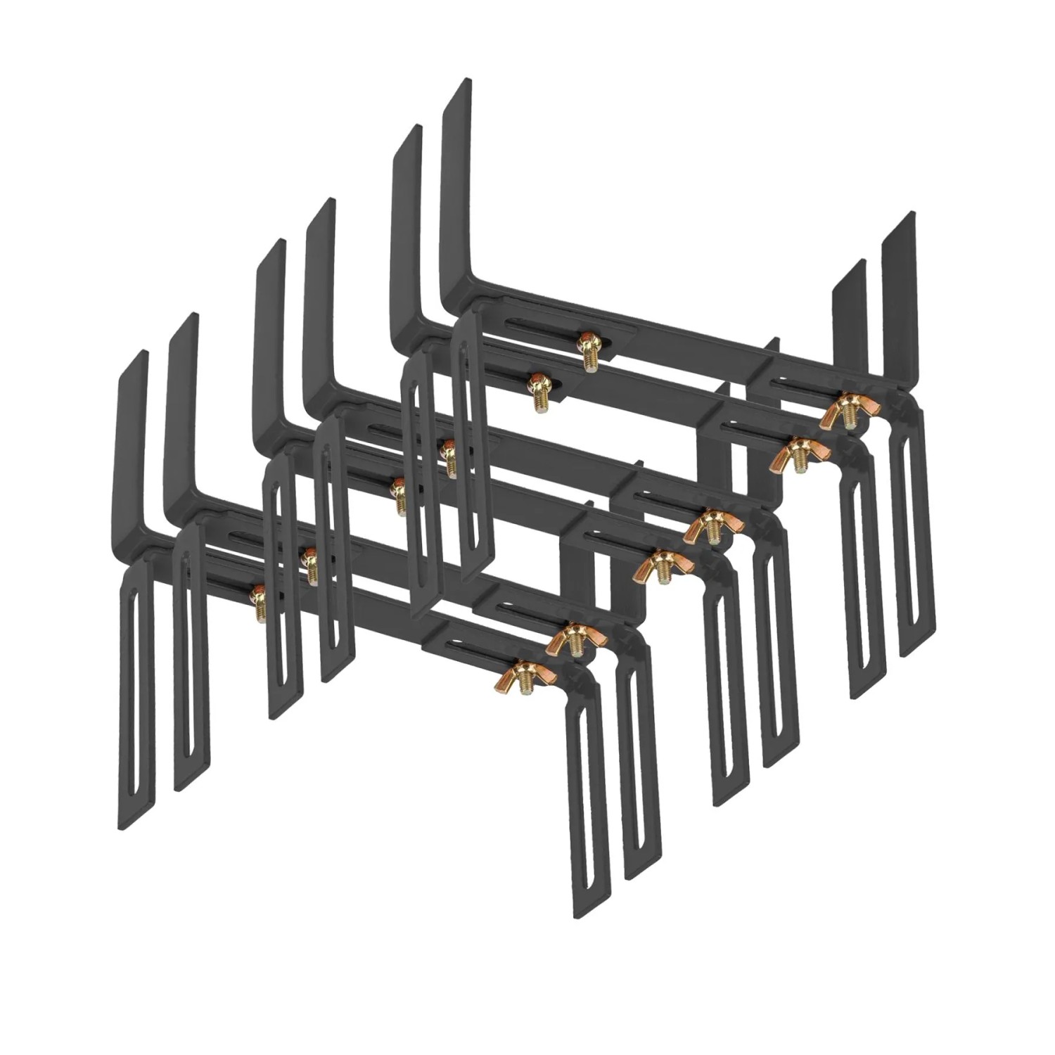 BigDean 6 Stück Blumenkastenhalter Anthrazit Standard H-Form Kasten Halter Balkonkastenhalter