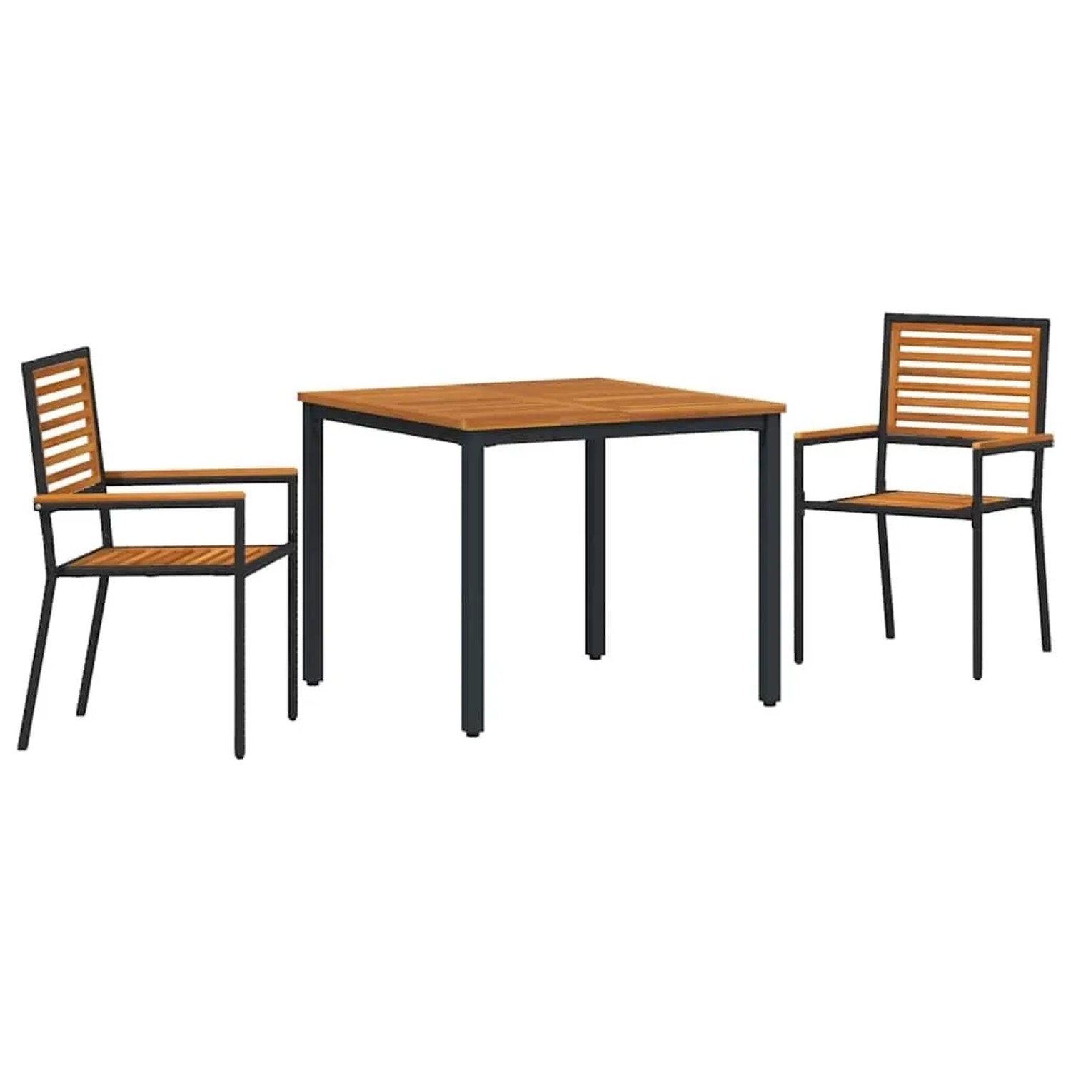 vidaXL Garten Essgruppe 3-Tlg Schwarz und Braun Poly-Rattan 3365490