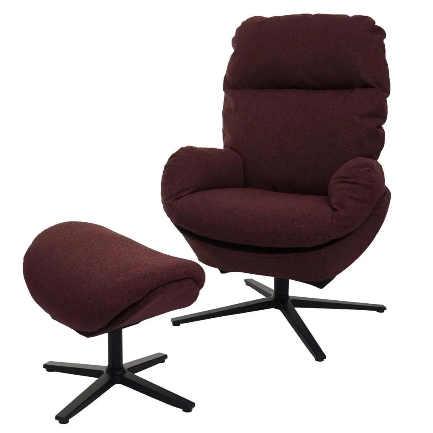MCW Relaxsessel mit Hocker L12 Drehbar Bordeaux