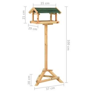 VidaXL Vogelhaus mit Ständer, 37x28x100cm, aus Tannenholz. Vogelhäuschen für den Garten.