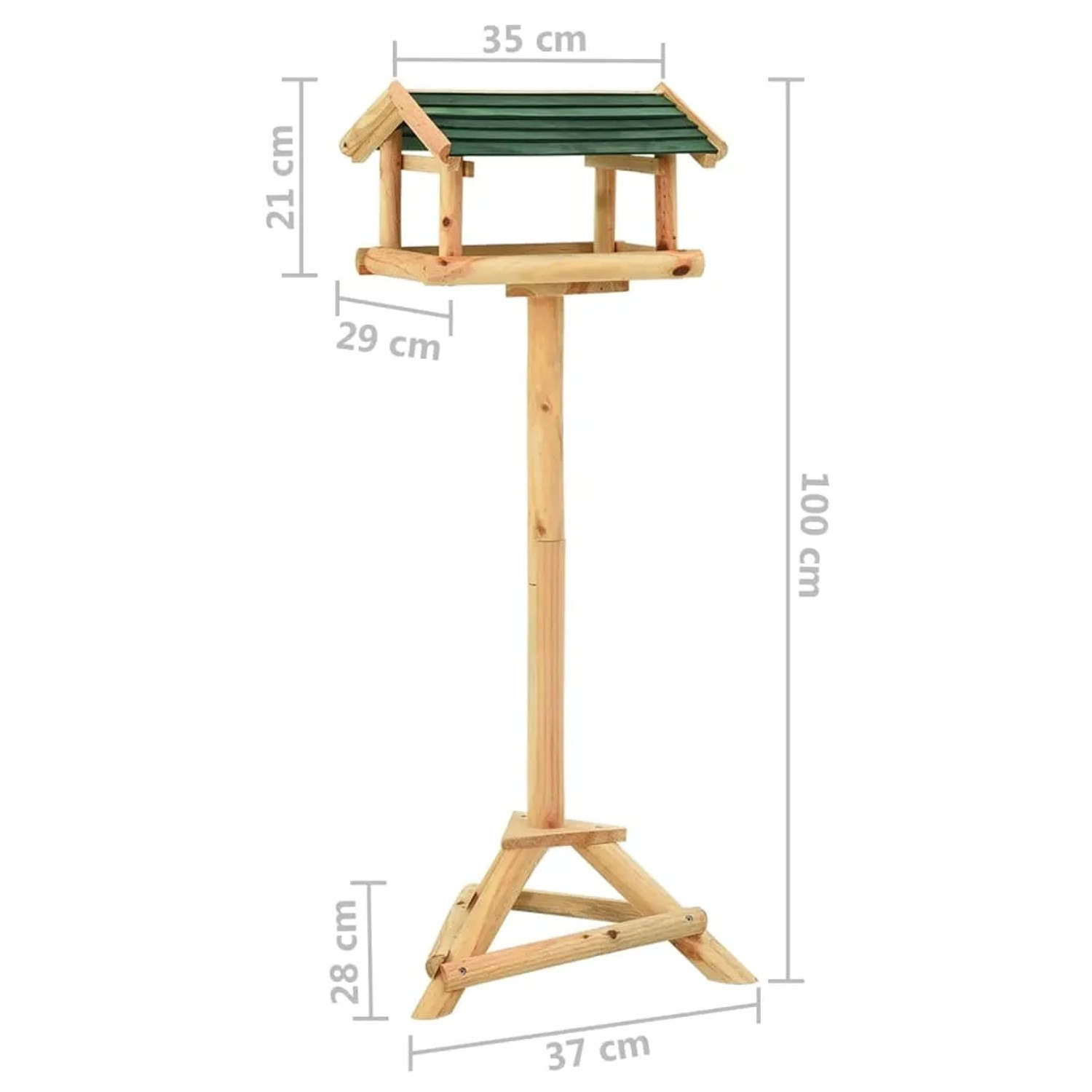 VidaXL Vogelhaus mit Ständer, 37x28x100cm, aus Tannenholz. Vogelhäuschen für den Garten.