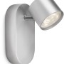 Silberner Philips LED-Spot Star für die Wandmontage, schwenkbar.