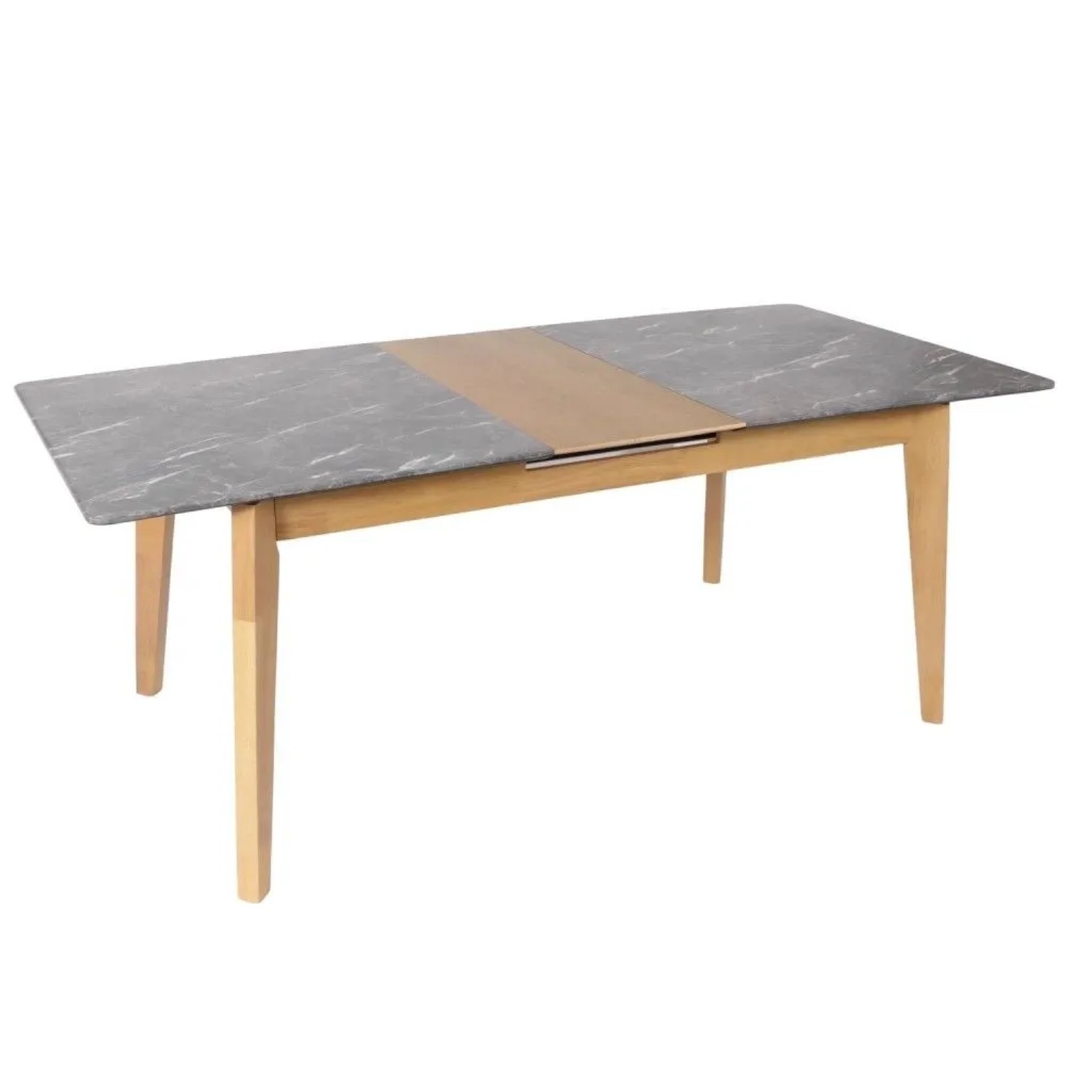 MCW Esszimmertisch M57 160-200x90cm Ausziehbar Marmor-Optik Helle Beine