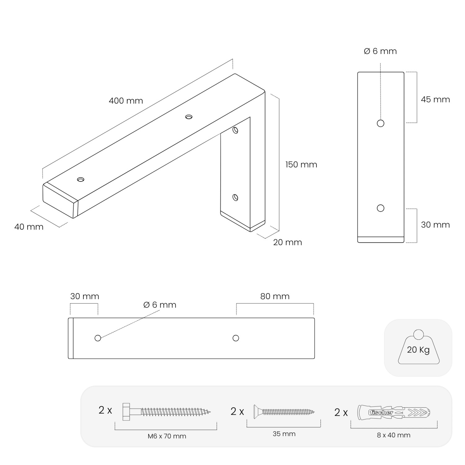 HEVVA Waschtischhalterung MAIN Schwarz 40 cm Tiefe 1 Halter_6