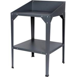 Floraworld Pflanztisch in Anthrazit, 60x60x100 cm, mit Ablageboden für Gartendekoration.