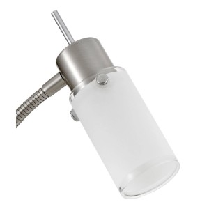 Just Light LED-Tischleuchte mit Flexarm, Stahl und satiniertem Glas.