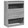 vidaXL Schuhschrank mit 2 Klappen Grau Sonoma 80x42x108 cm 3214404_8