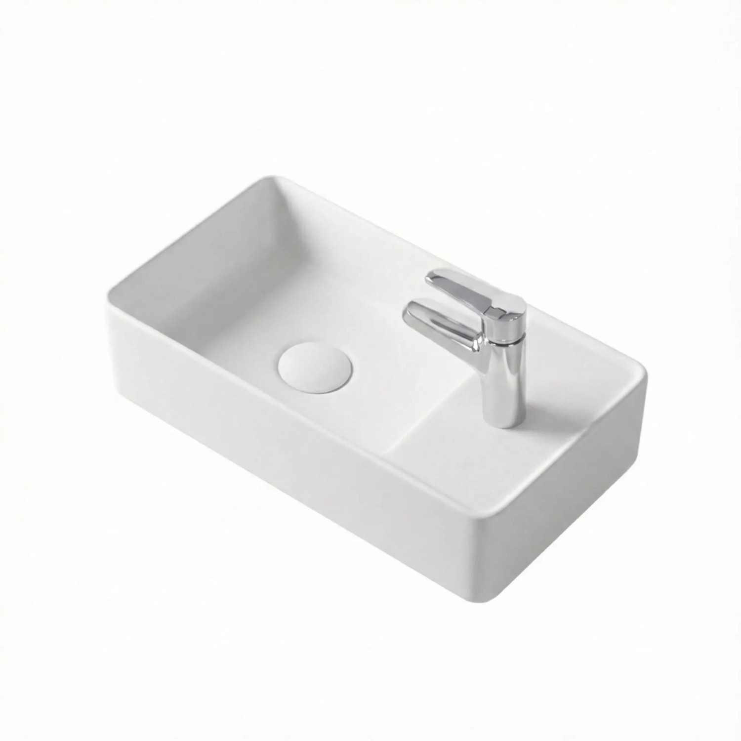 Stilform Gäste WC Waschbecken 46 x 25 cm SOHO 2.0 Keramik Weiß Matt