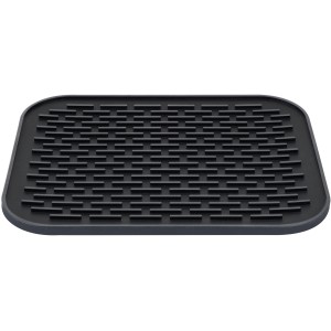 Wenko Silikonablage Minu, hitzebeständig, schwarz, mit Rillenstruktur für Grillutensilien.